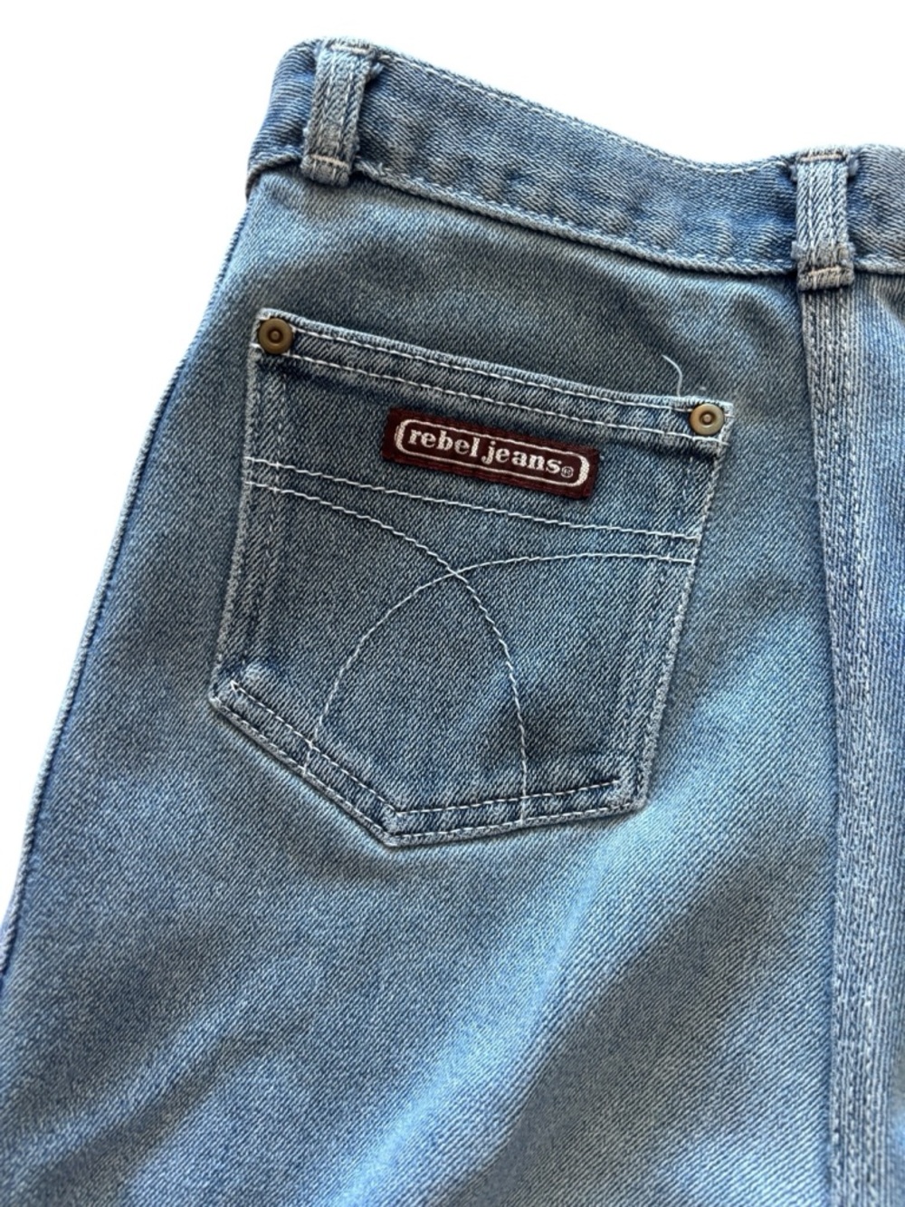 True Vintage 70s 80s Rebel Jeans High Rise Straight Leg Denim Mom Jeans Blue